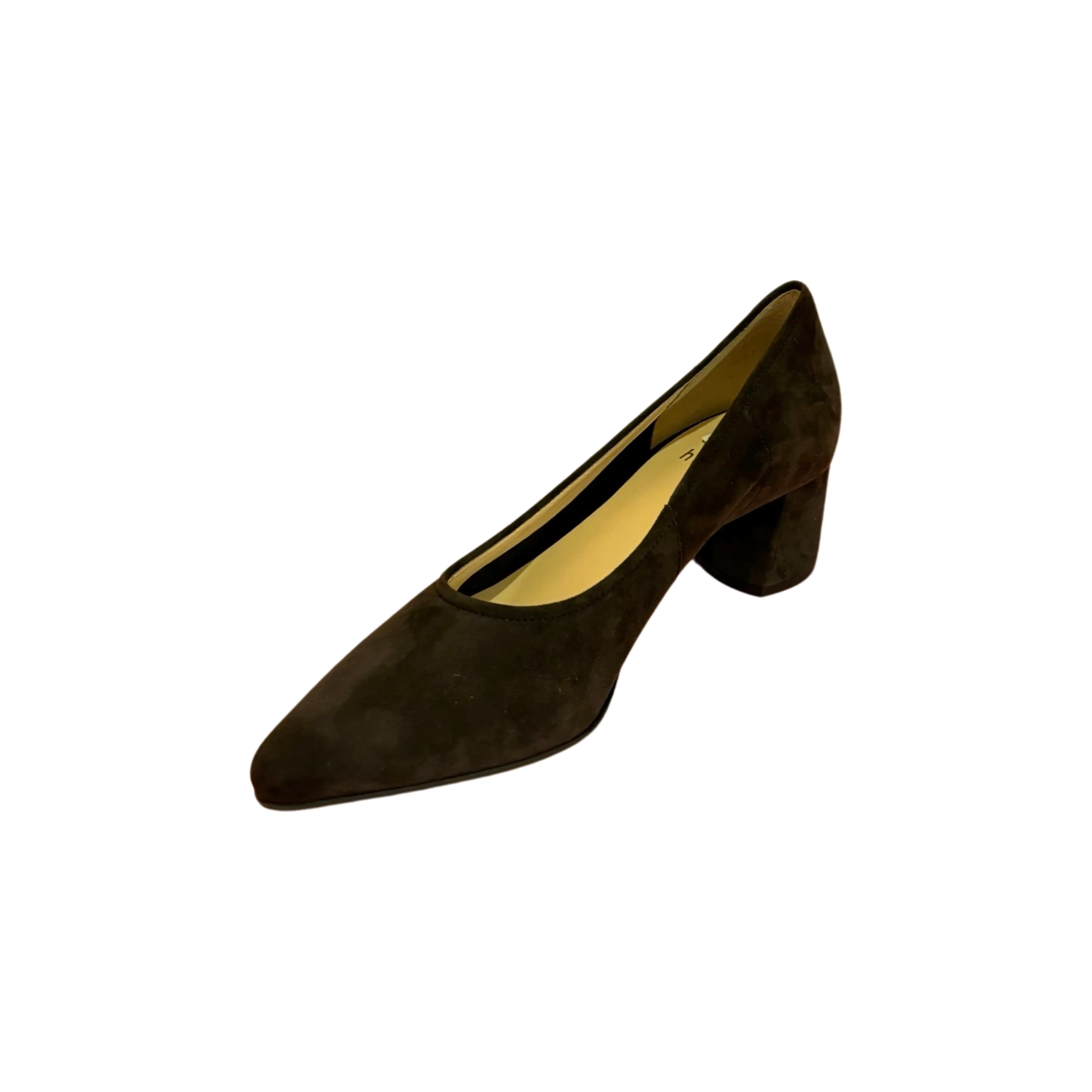 174512 Charcoal Suede Classic Block Heel Pump