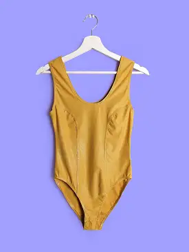 90's Gold Bodysuit Liquid Yellow - size XS-S