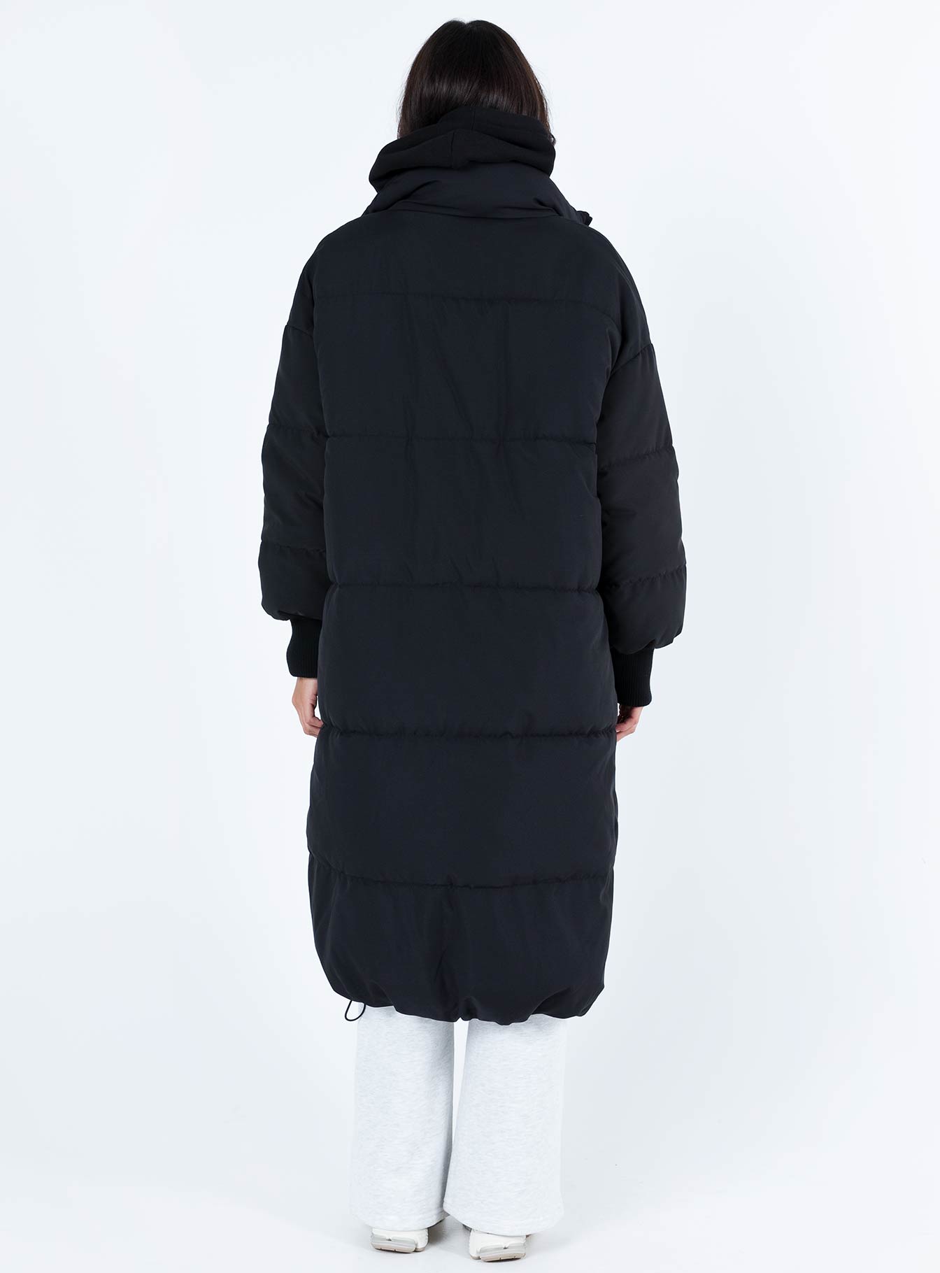 Abe Longline Puffer Jacket Black