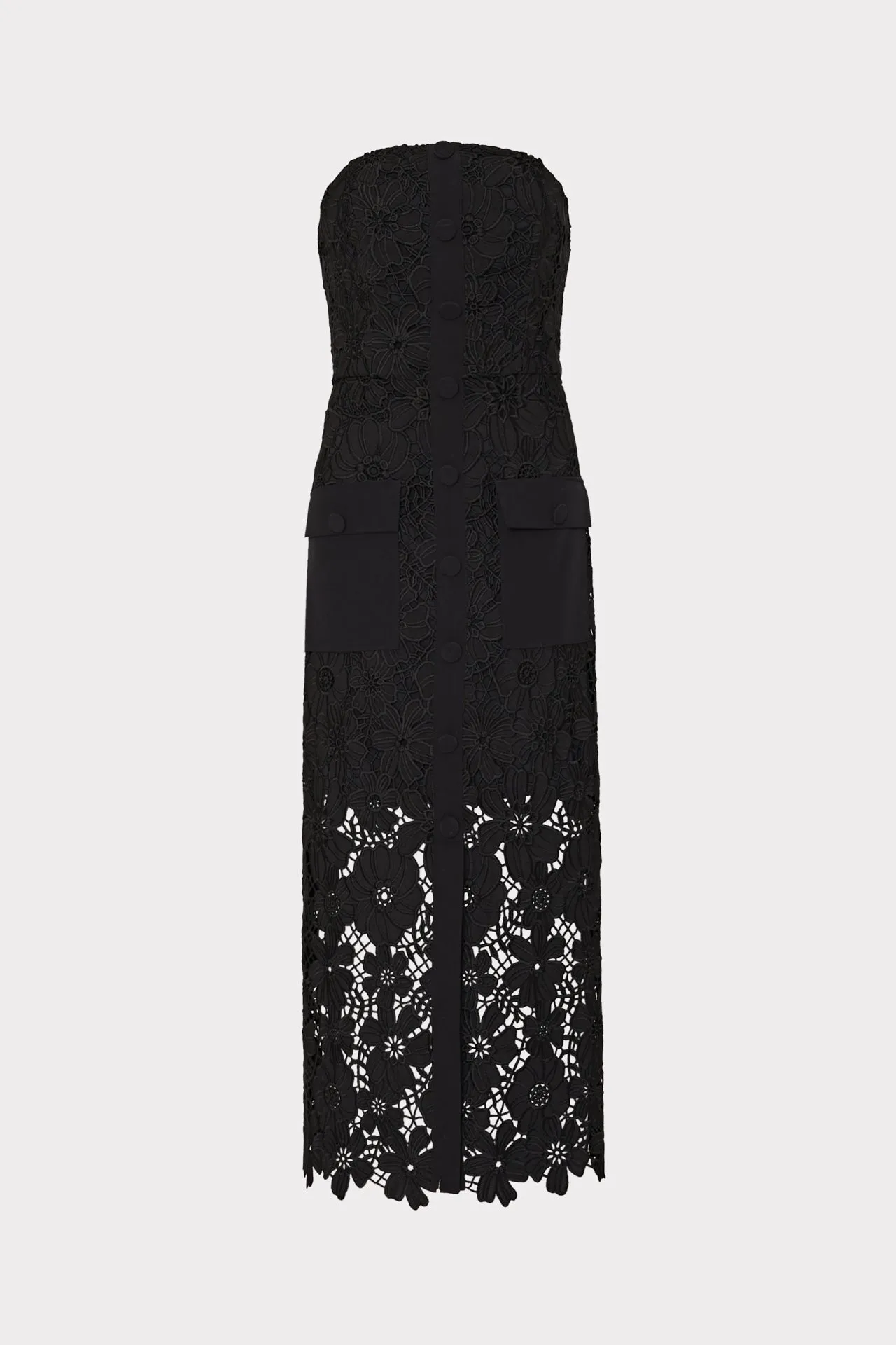 Adrienne Roja Lace Midi Dress