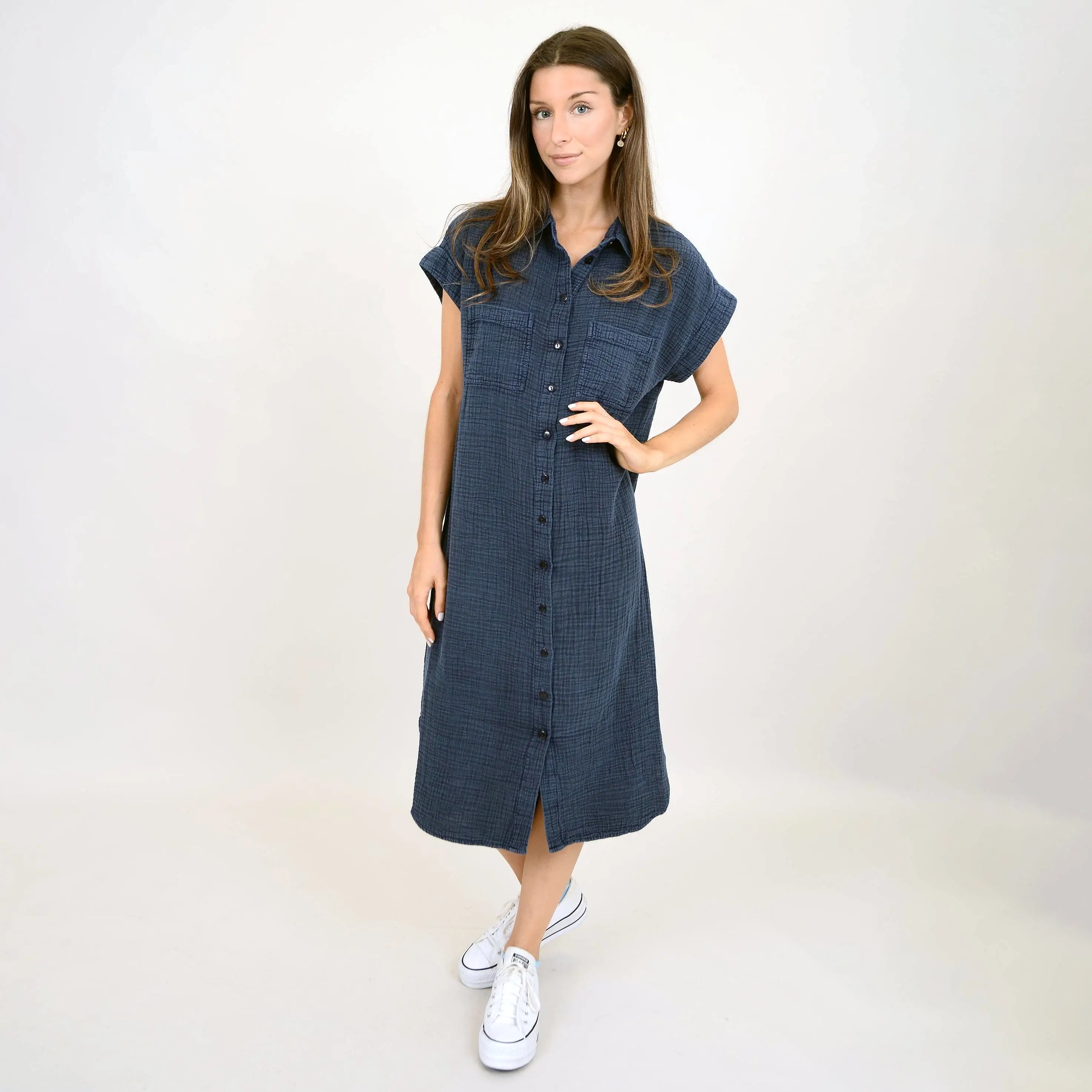 Aira Shirt Dress | Bubble Gauze