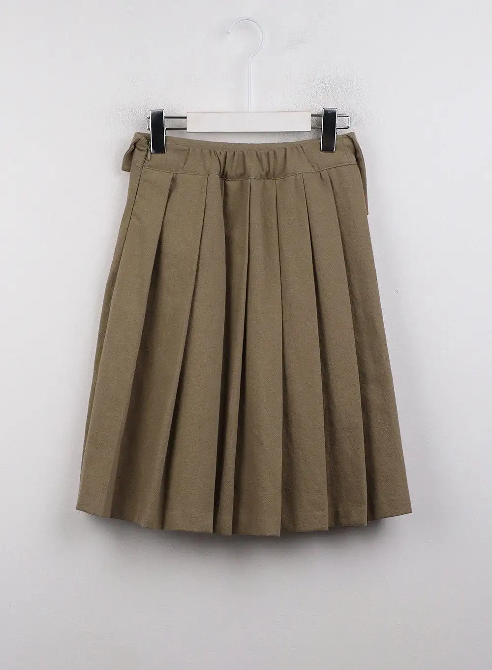 Asymmetrical Band Pleated Midi Skirt CJ410