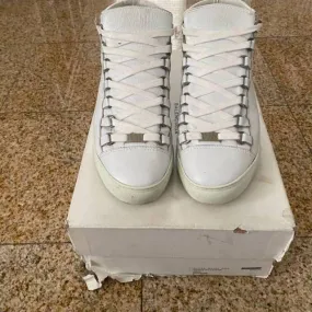 Balenciaga Arena Leather High-Top Sneaker ‘Extra Blanc’