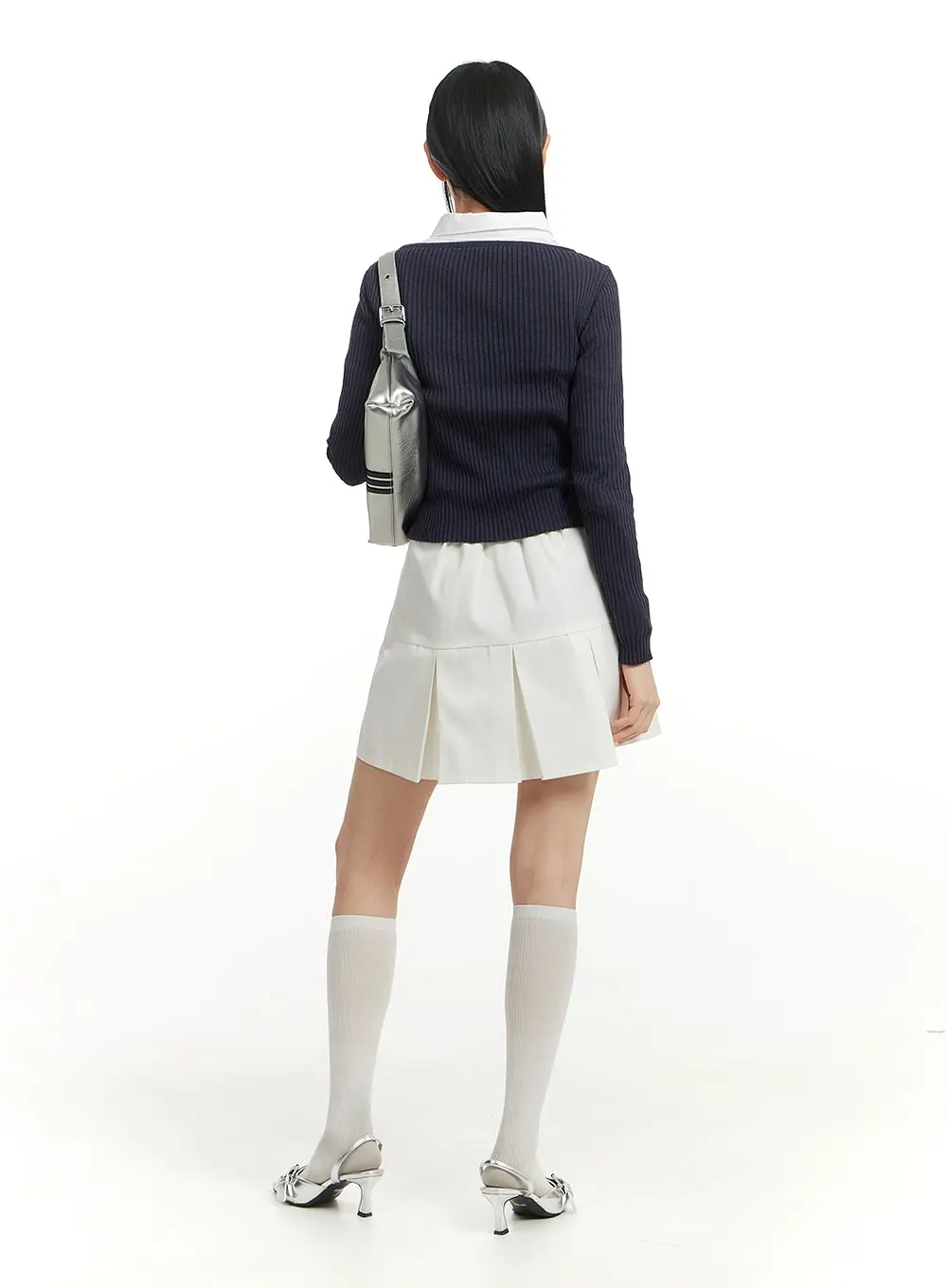 Basic Cotton Pleated Mini Skirt IM406