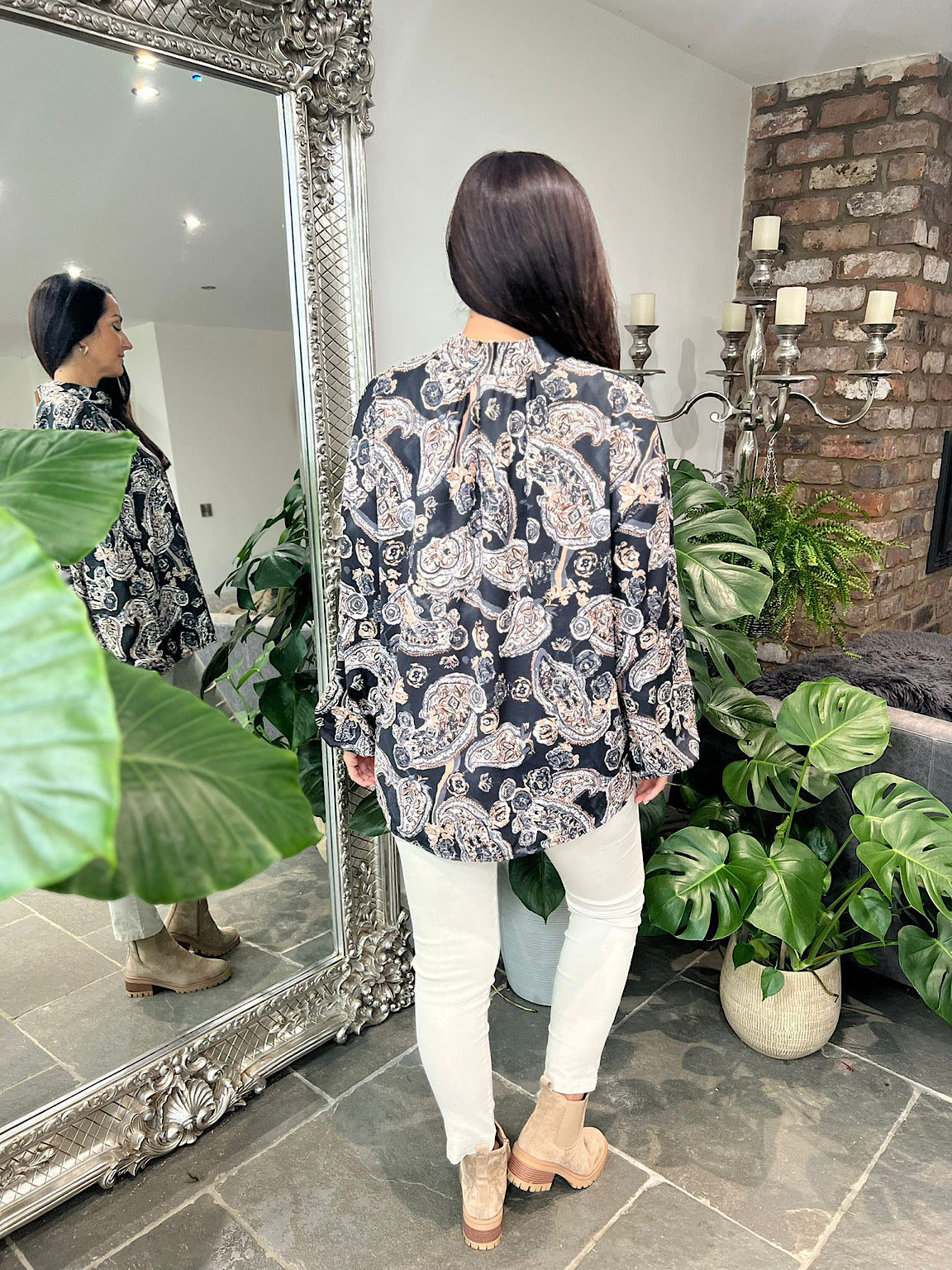 Black Paisley Sketch Blouse Elsie