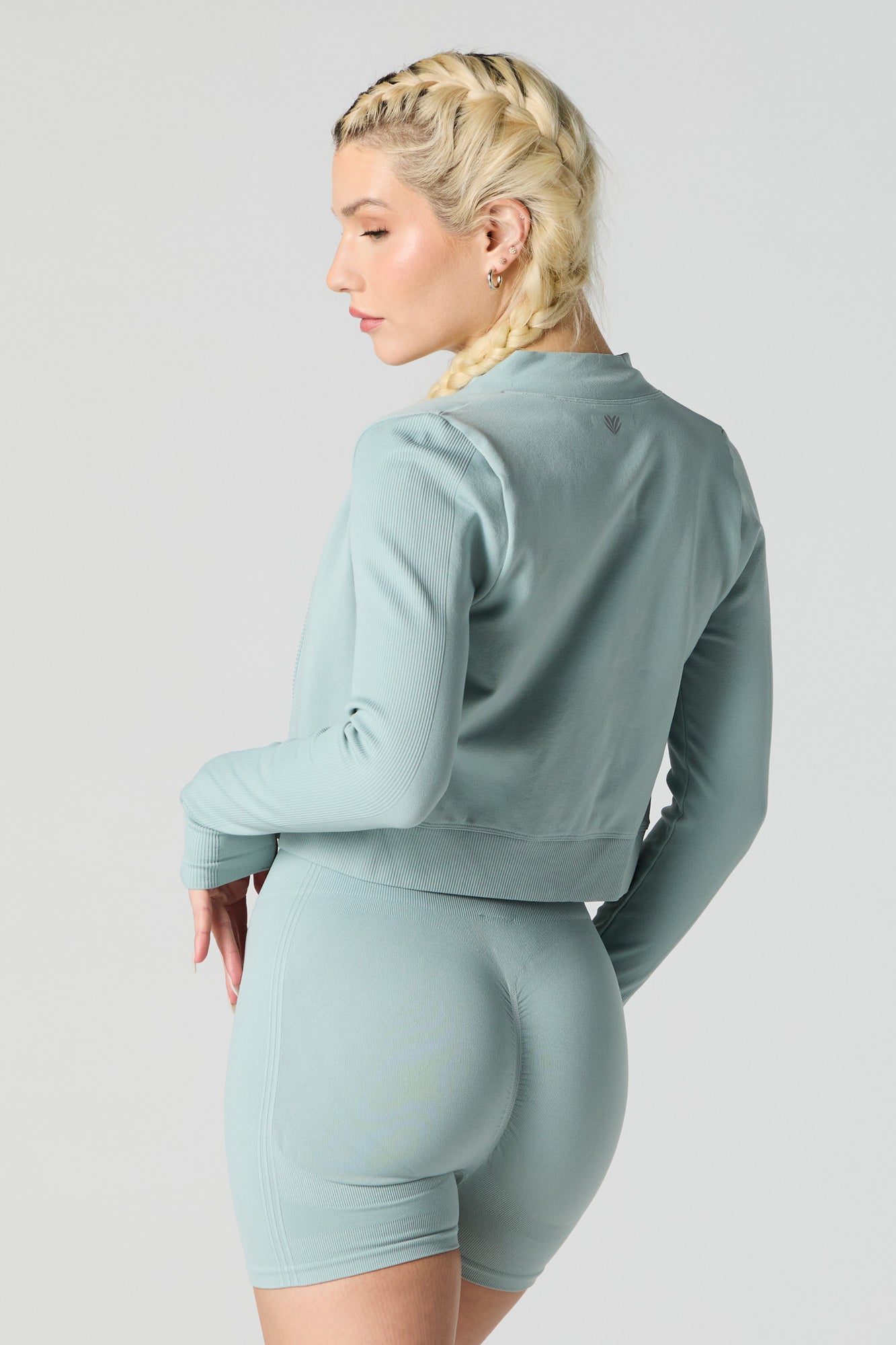 Blouson Active côtelé sans couture avec fermeture à glissière