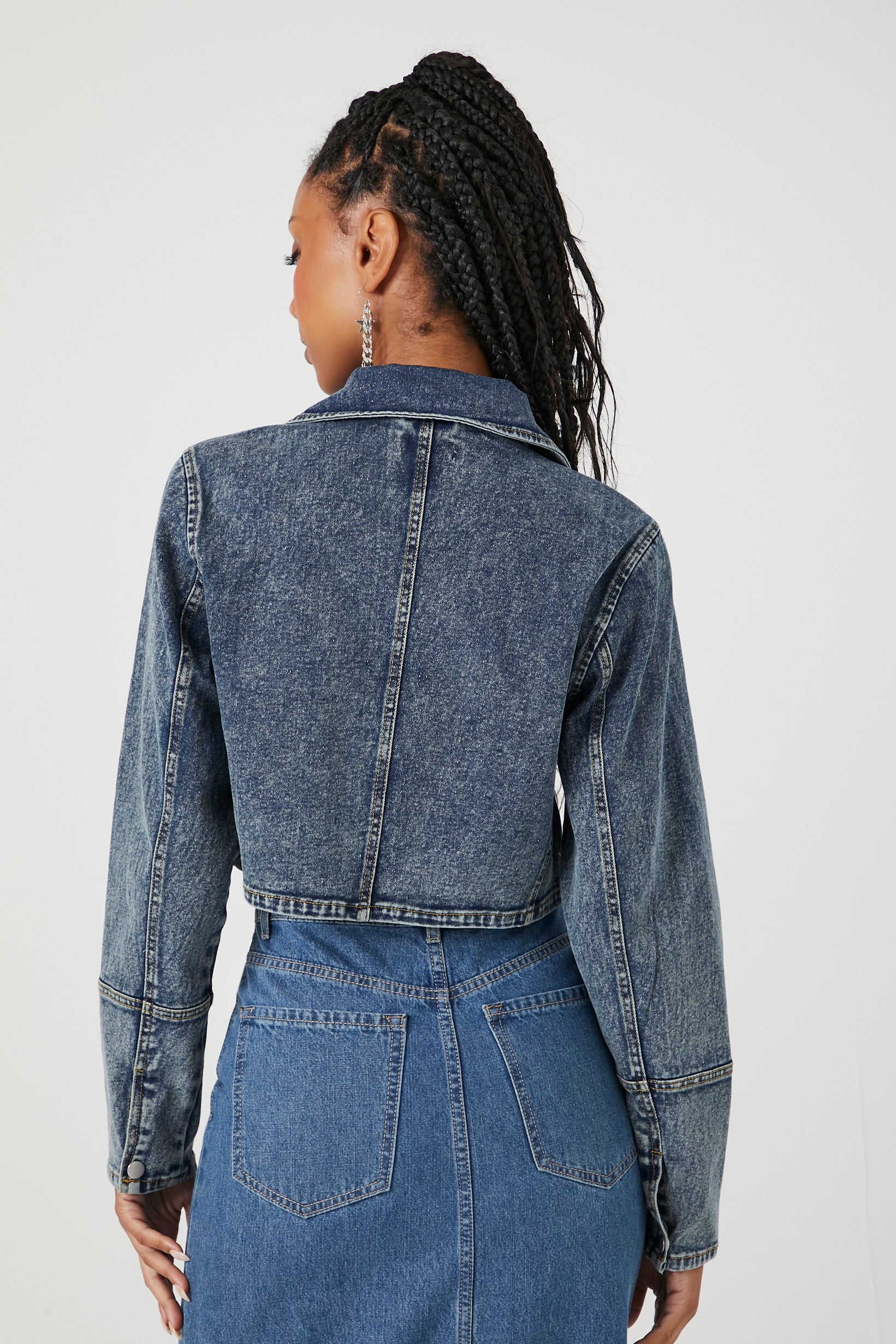 Blouson de style moto en denim