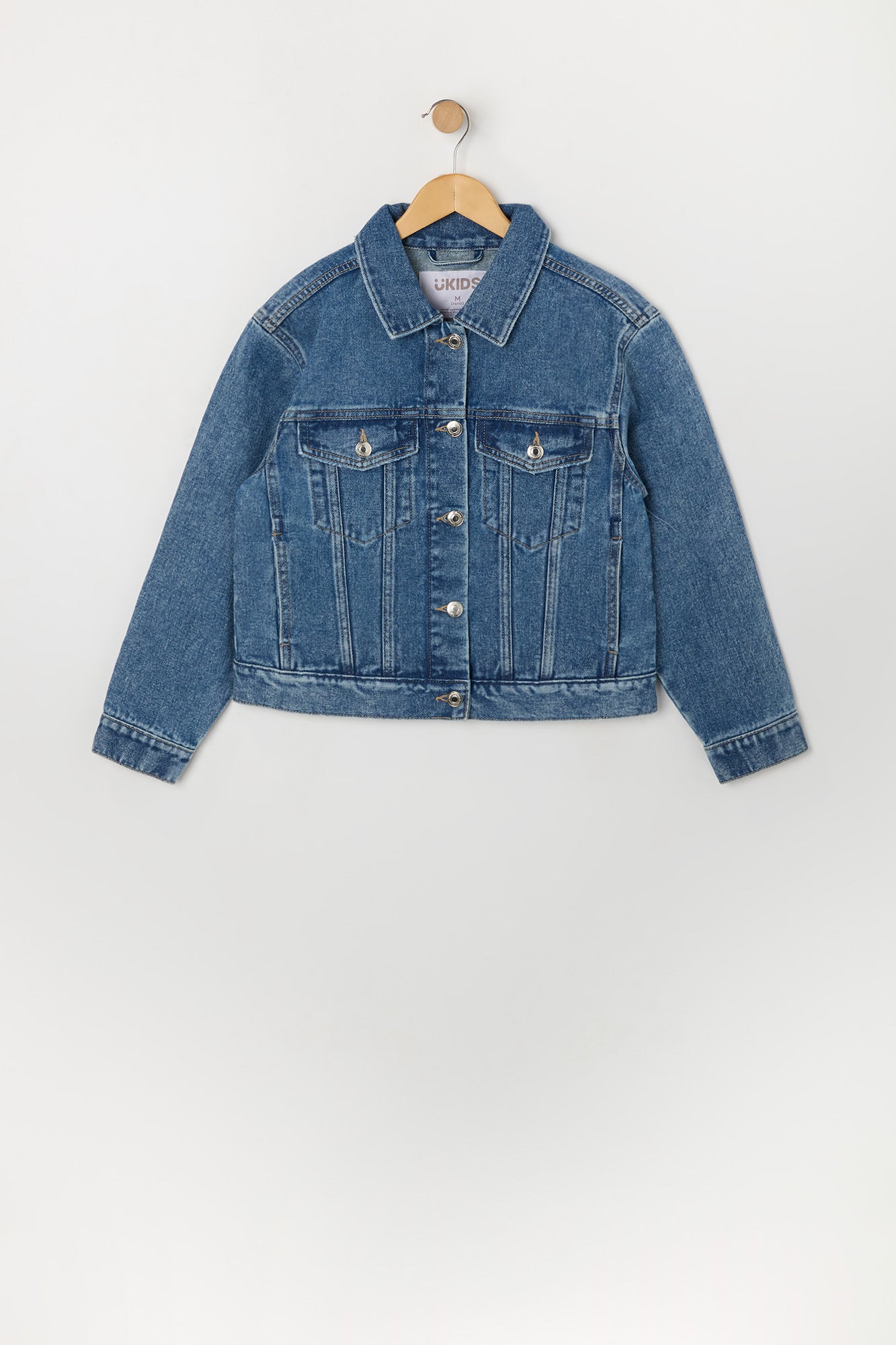 Blouson en denim délavé foncé pour fille