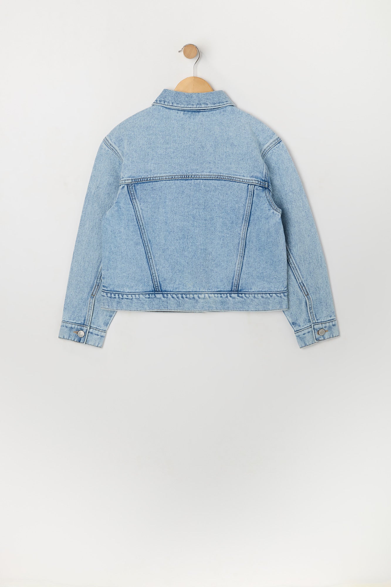 Blouson en denim délavé foncé pour fille