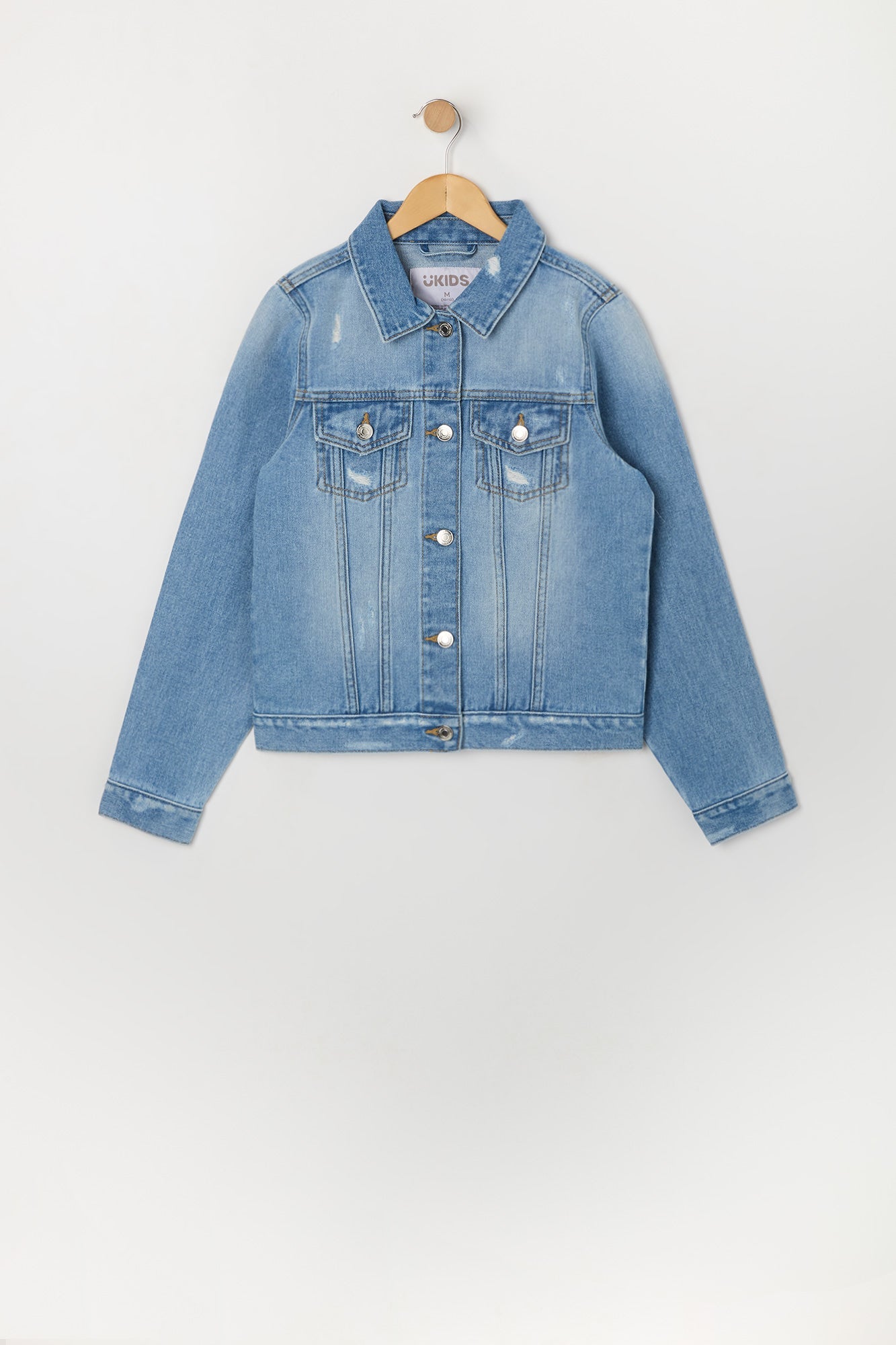 Blouson en denim délavé moyen pour fille