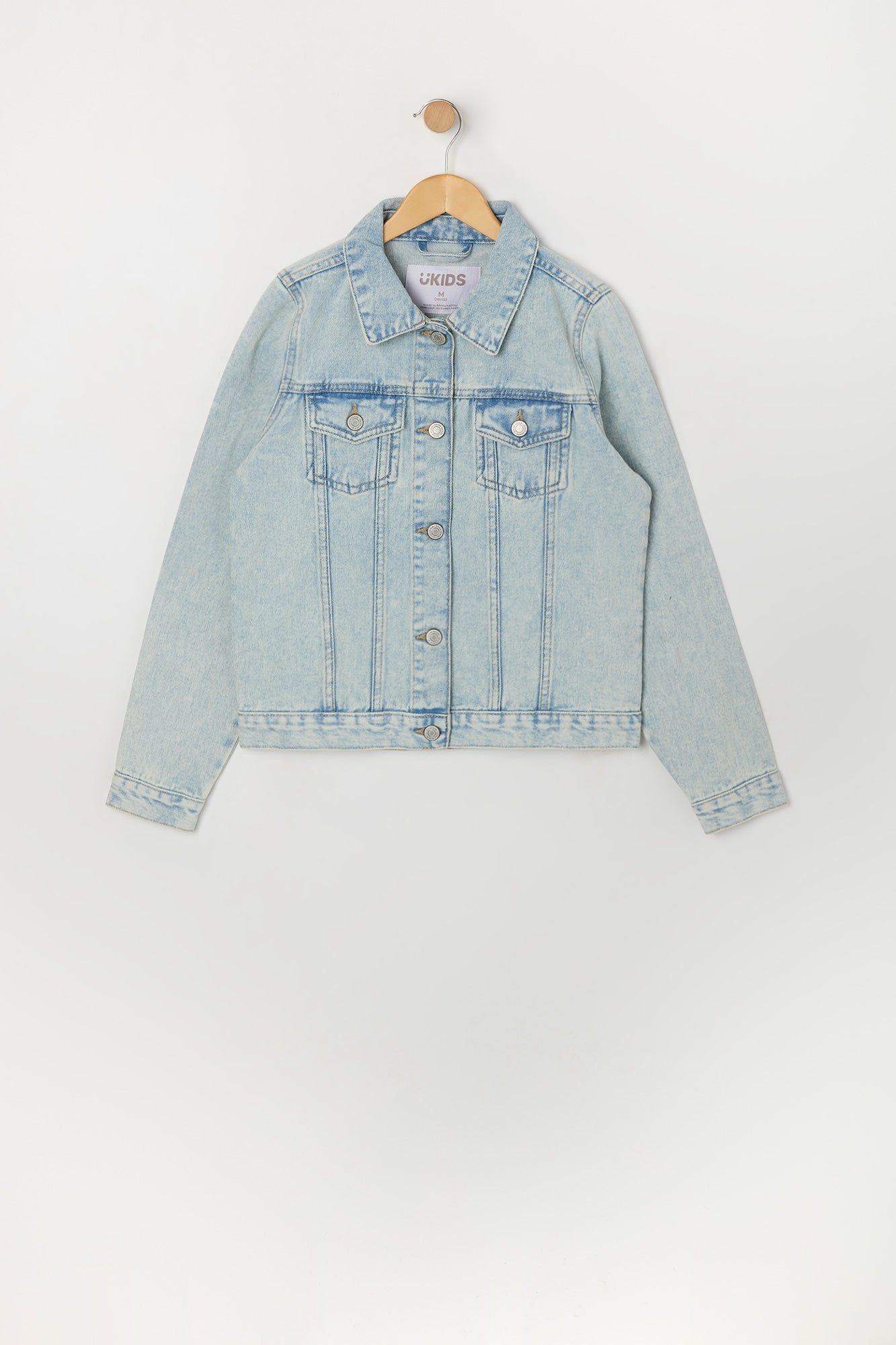 Blouson en denim délavé pâle pour fille