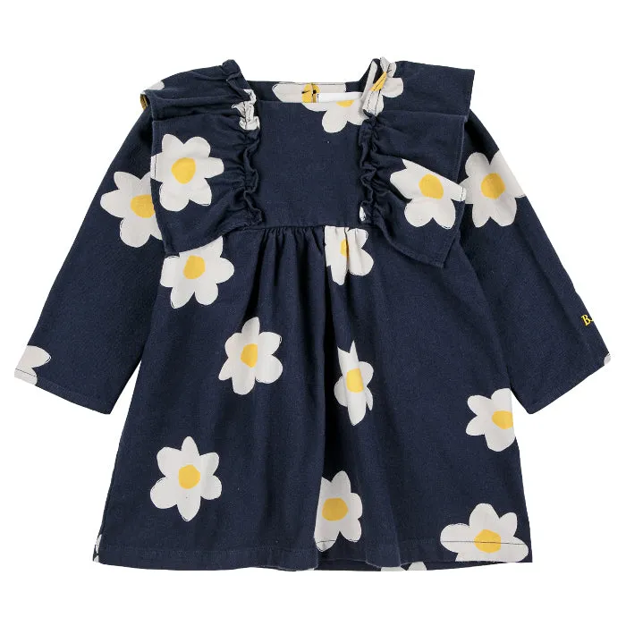 Bobo Choses Baby All Over Big Flower Dress Navy Blue