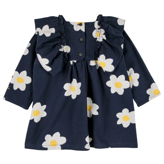 Bobo Choses Baby All Over Big Flower Dress Navy Blue