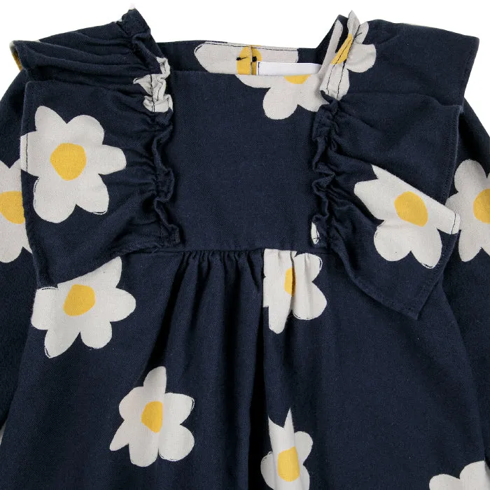 Bobo Choses Baby All Over Big Flower Dress Navy Blue