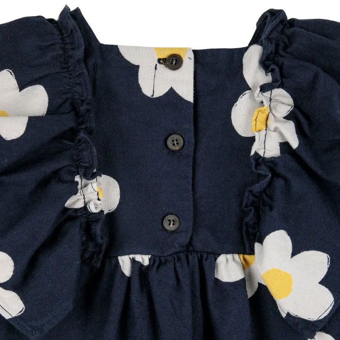 Bobo Choses Baby All Over Big Flower Dress Navy Blue