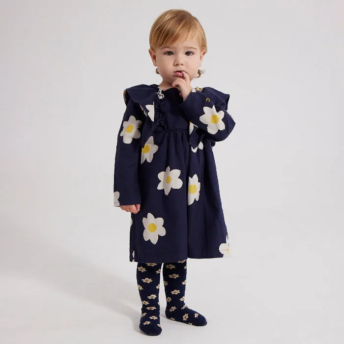 Bobo Choses Baby All Over Big Flower Dress Navy Blue