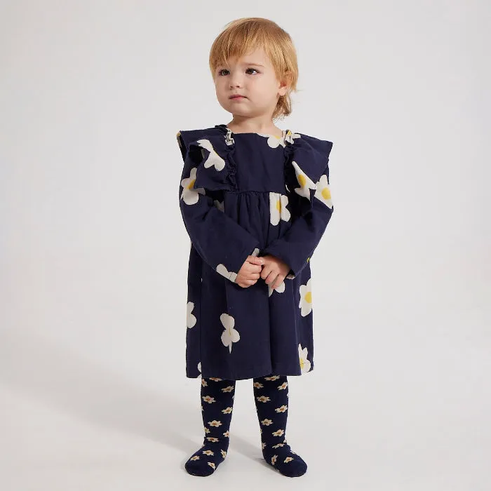 Bobo Choses Baby All Over Big Flower Dress Navy Blue