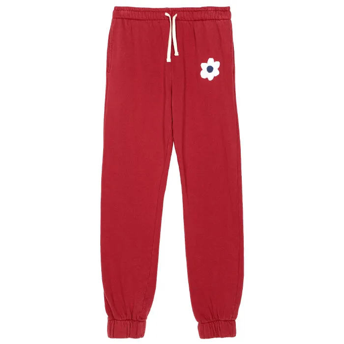 Bobo Choses Woman Flower Jogger Pants Burgundy Red