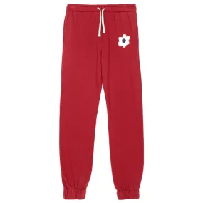 Bobo Choses Woman Flower Jogger Pants Burgundy Red