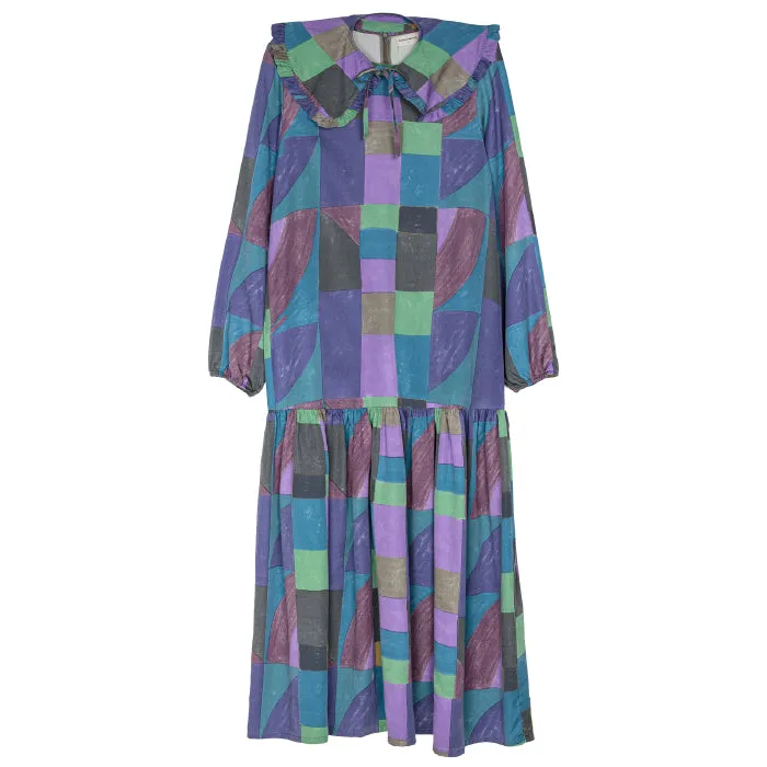 Bobo Choses Woman Long Dress With All Over Landscape Print Multicolour