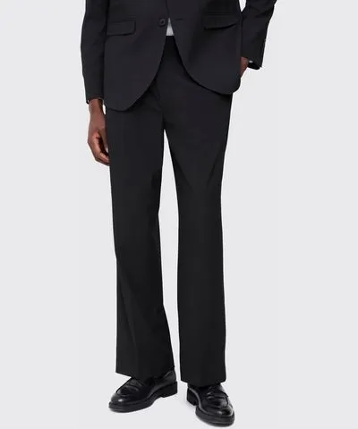 boohooMAN Mens Fixed Waist Pleat Front Wide Tailored Pants