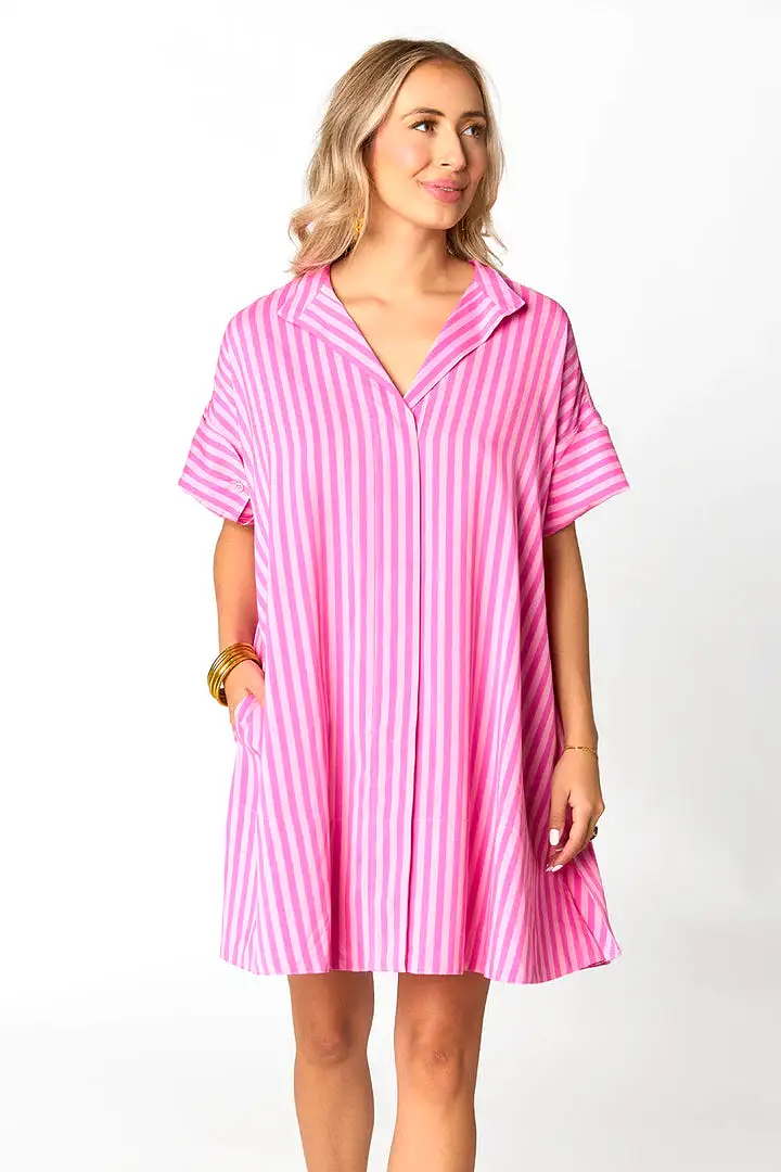 BUDDYLOVE STEVIE SHIRT DRESS - BUBBLE GUM