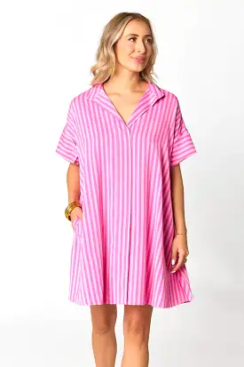 BUDDYLOVE STEVIE SHIRT DRESS - BUBBLE GUM