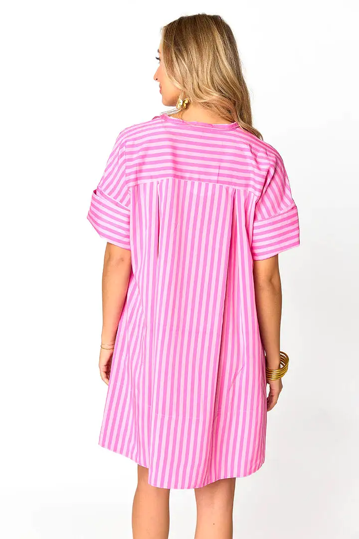 BUDDYLOVE STEVIE SHIRT DRESS - BUBBLE GUM