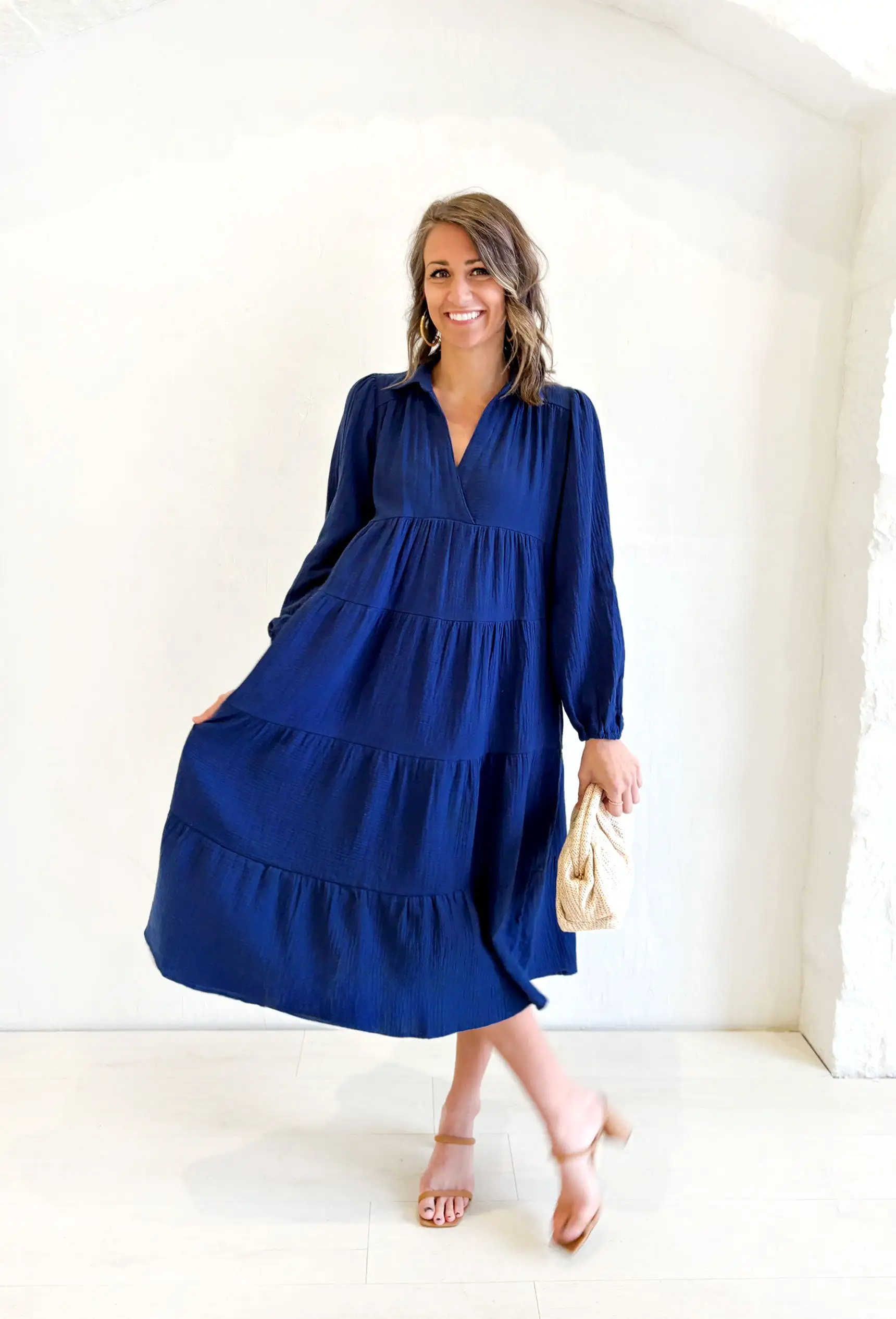 California Breeze Midi Dress in Navy