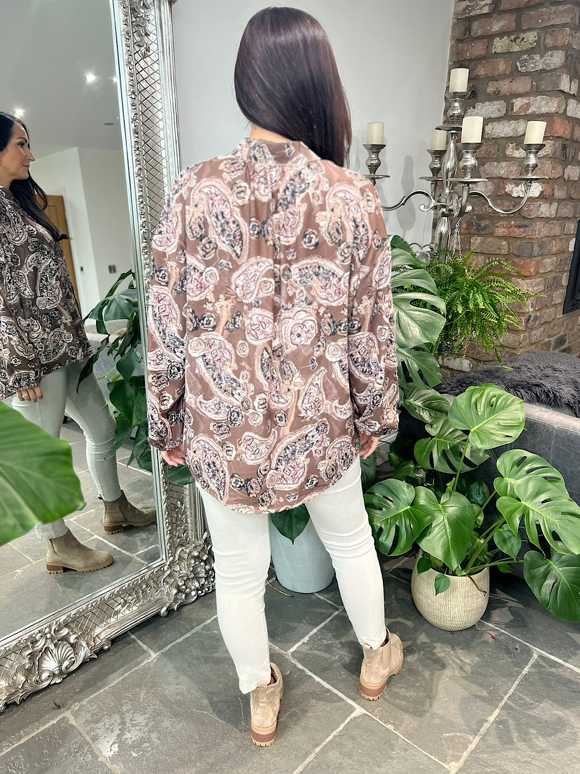 Coffee Paisley Sketch Blouse Elsie