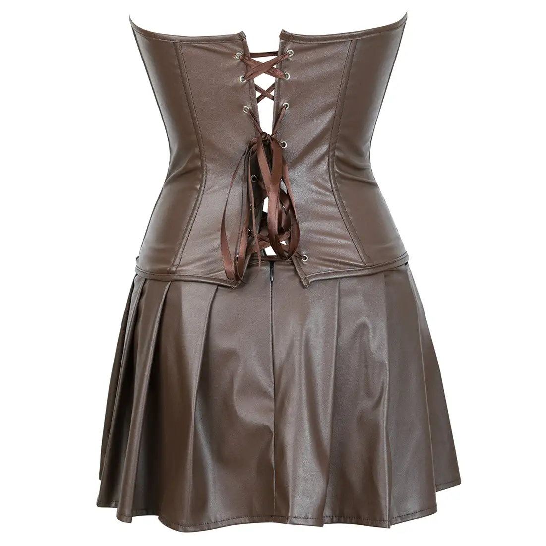 Corset Dress Drag Morticia (Brown)