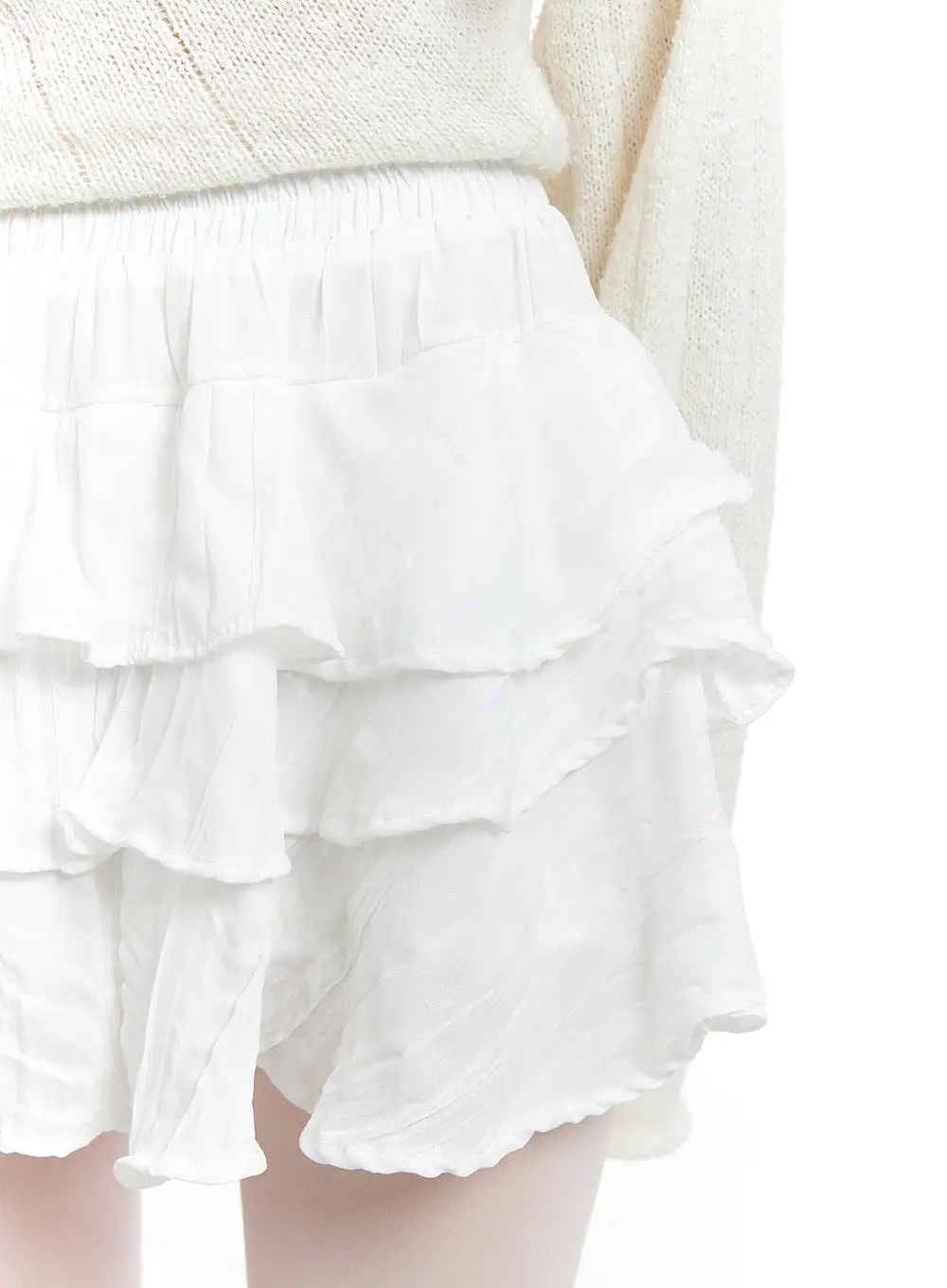 Cotton Frill Banded Mini Skirt OM426