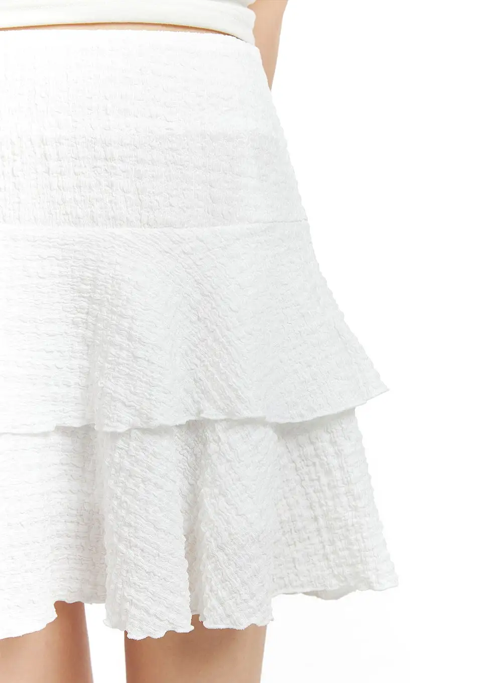 Cotton Ruffle Hem Mini Skirt CM413