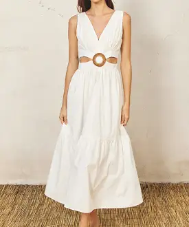 Cut-Out Midi Dress - Ivory