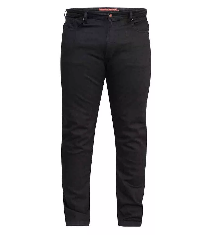 D555 Mens Slim Fit Stretch Jeans In Black (CLAUDE-Mens)