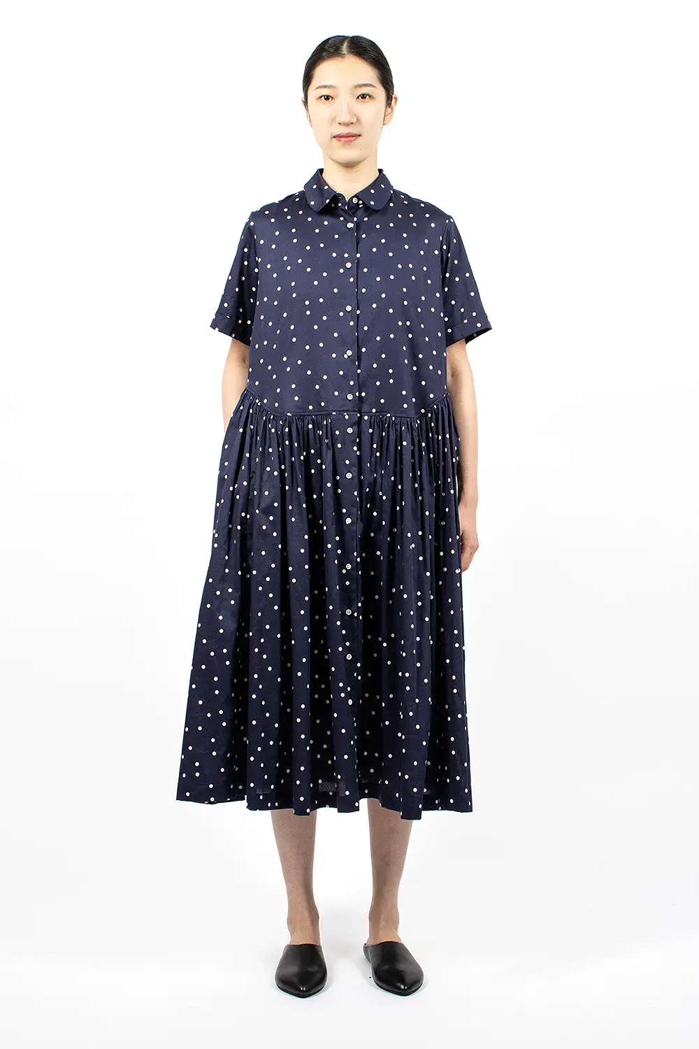 Daphne Dress Dark Navy/Ivory Dots