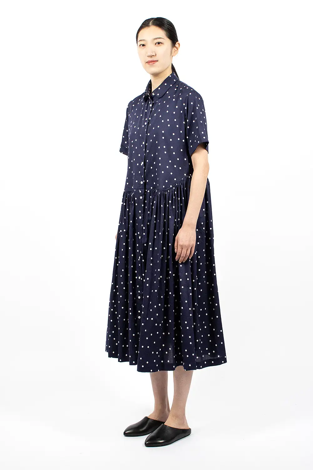 Daphne Dress Dark Navy/Ivory Dots