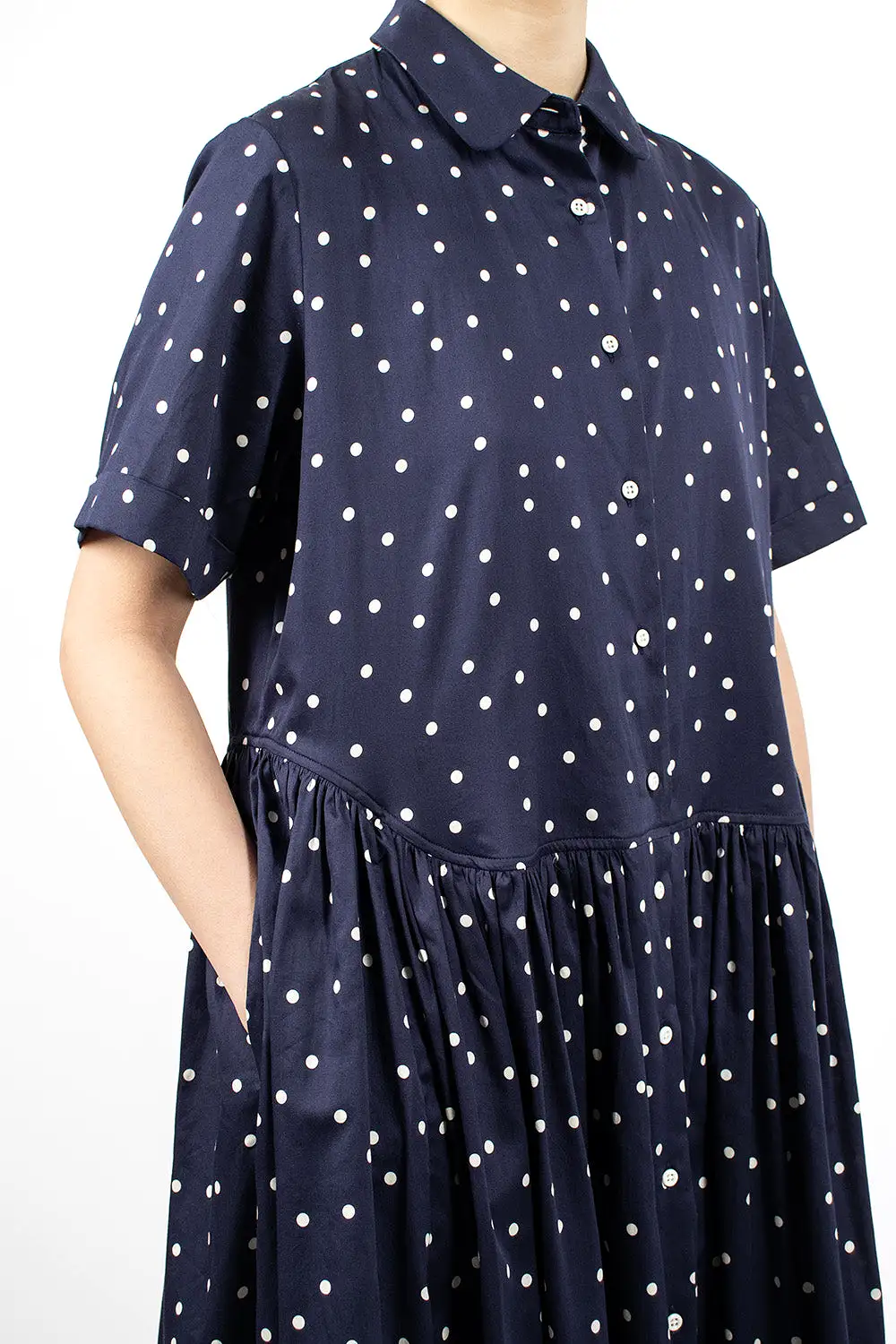 Daphne Dress Dark Navy/Ivory Dots