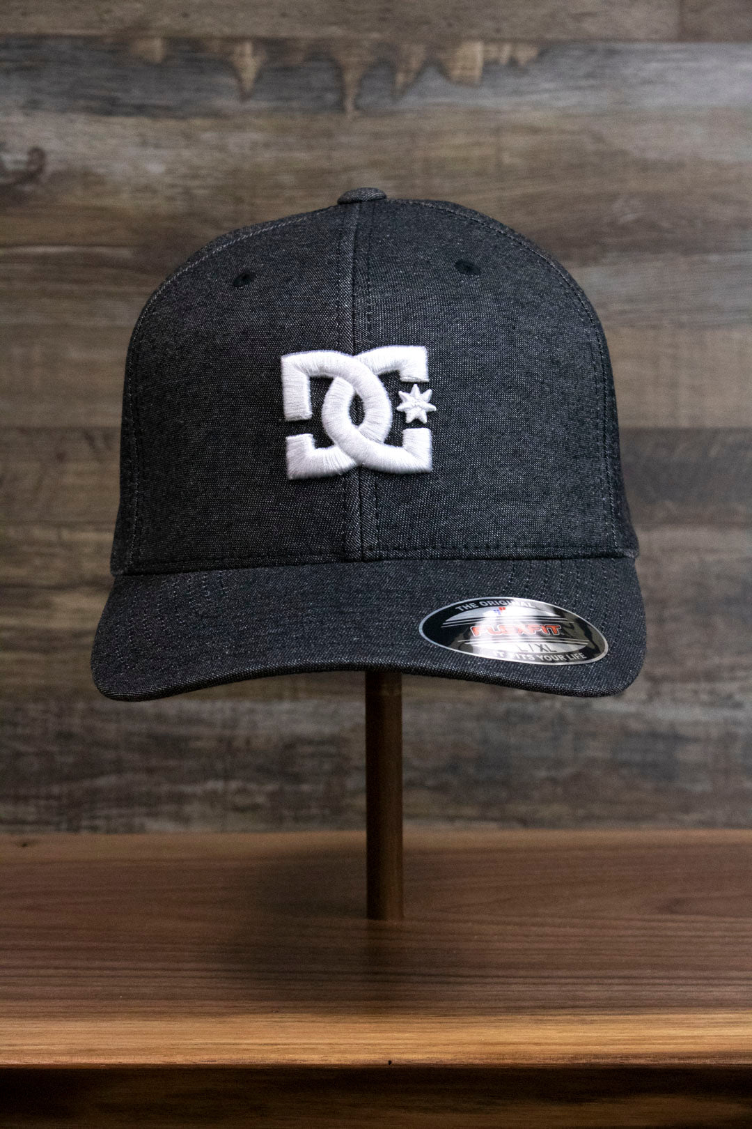 Dark Gray Bentbrim Skater Hat | DC Shoes Black Bottom Heather Gray Flexfit Cap