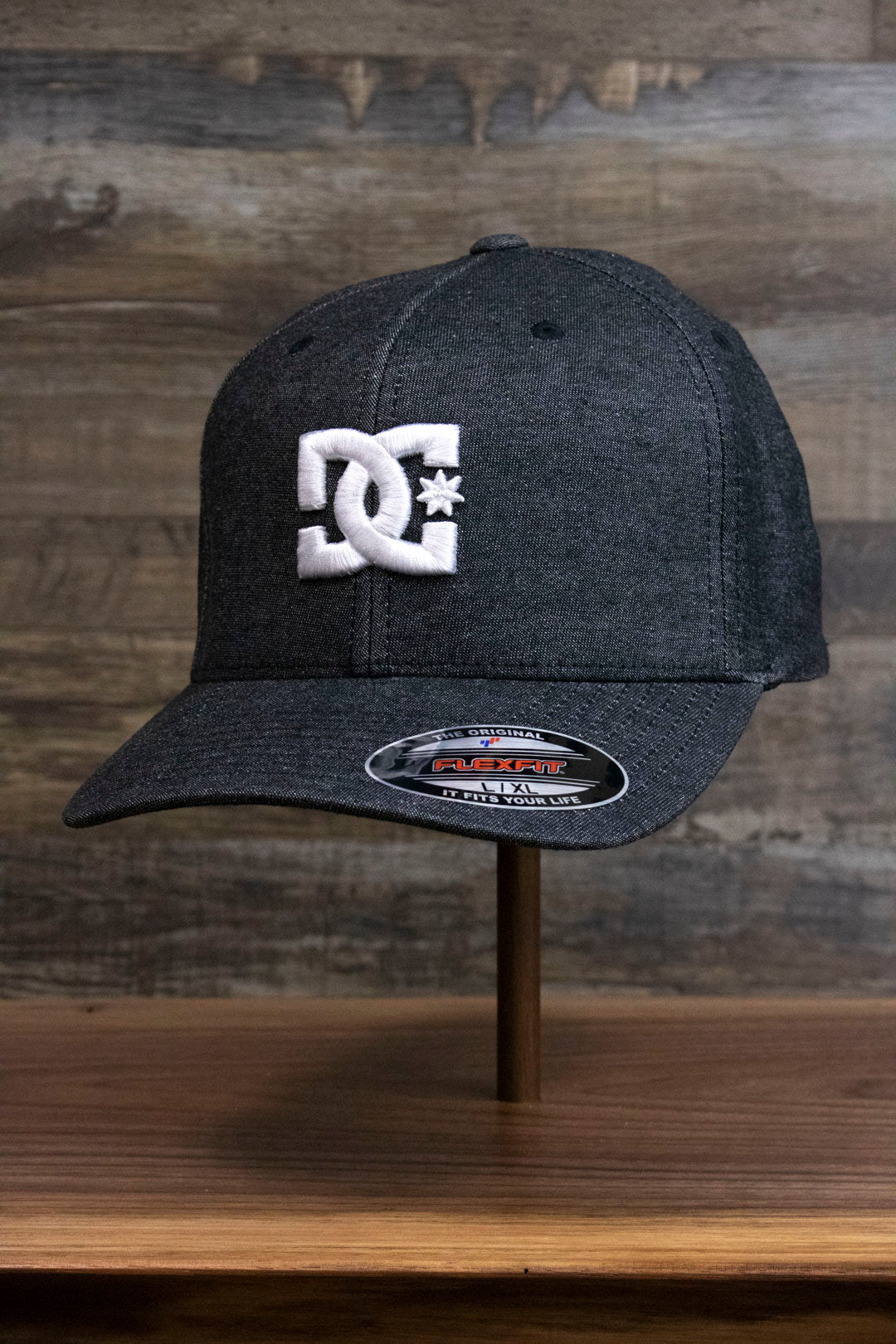 Dark Gray Bentbrim Skater Hat | DC Shoes Black Bottom Heather Gray Flexfit Cap