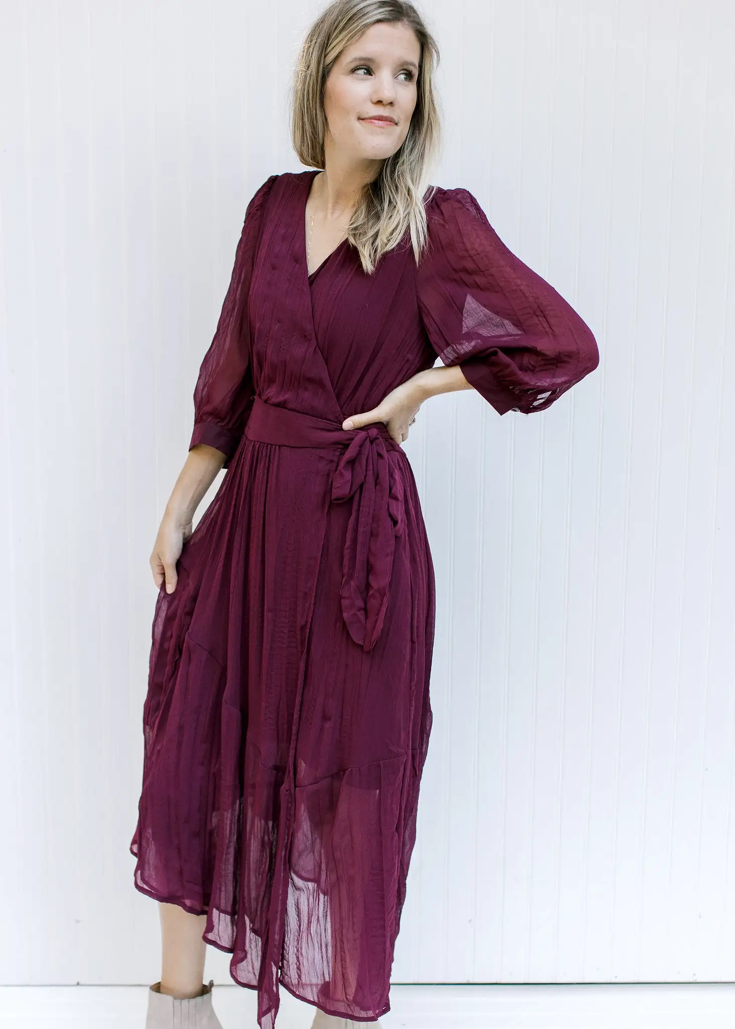 Deep Rose Wrap Dress