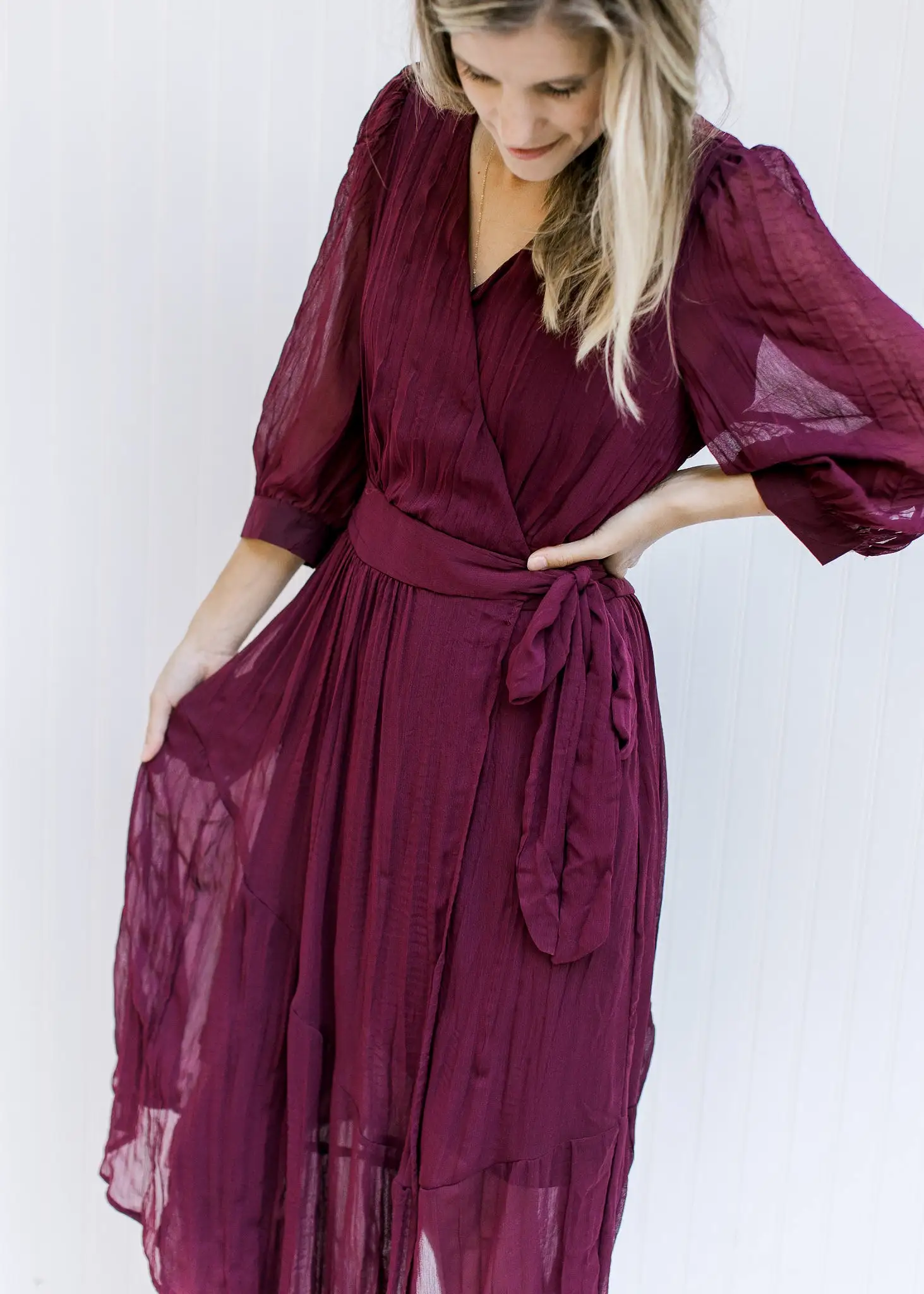 Deep Rose Wrap Dress