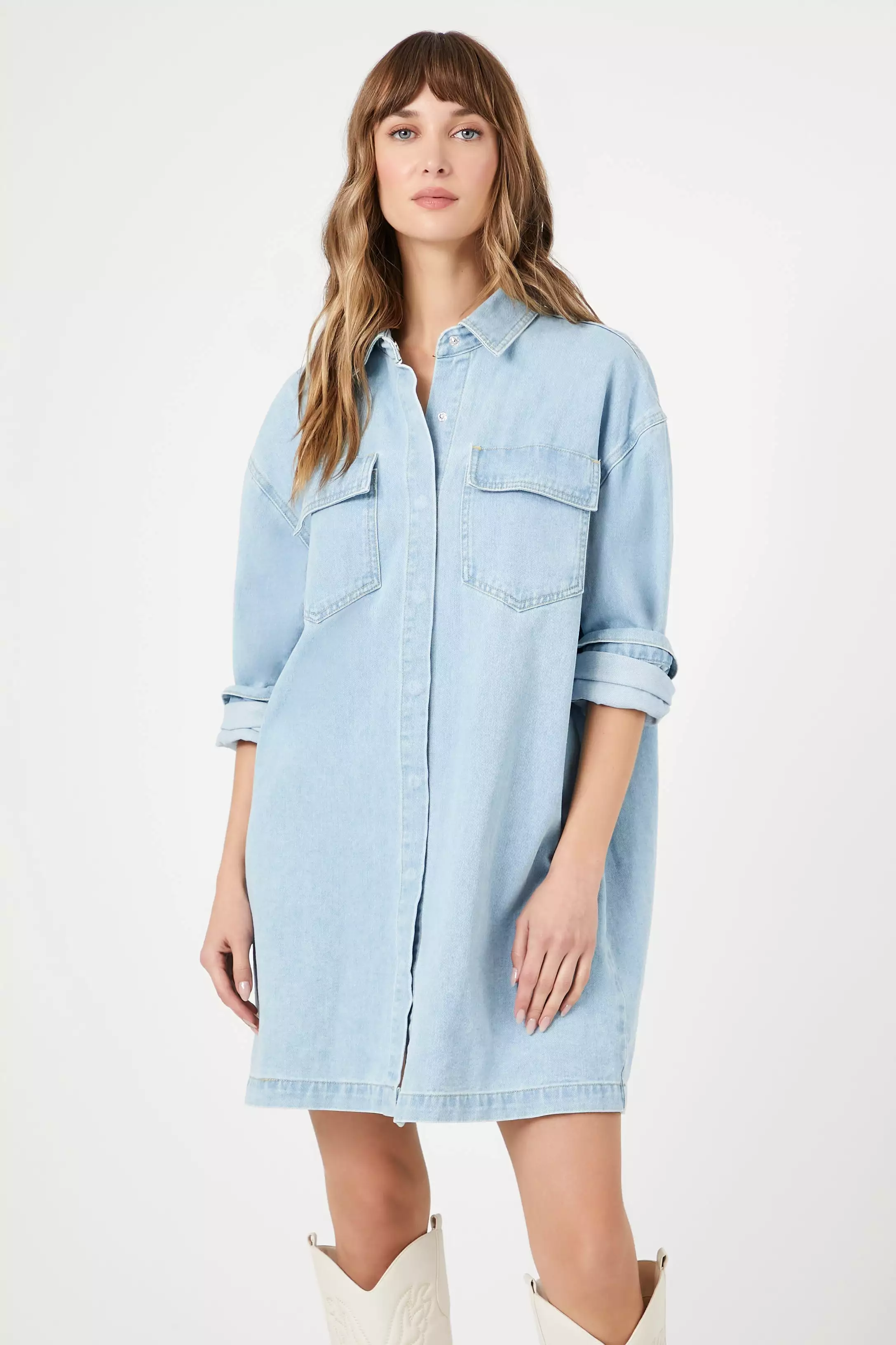 Denim Mini Shirt Dress