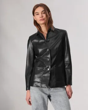 Drew Faux Leather Blazer