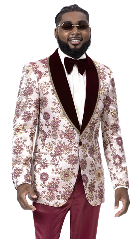 EJ Samuel Burgundy Blazer J171