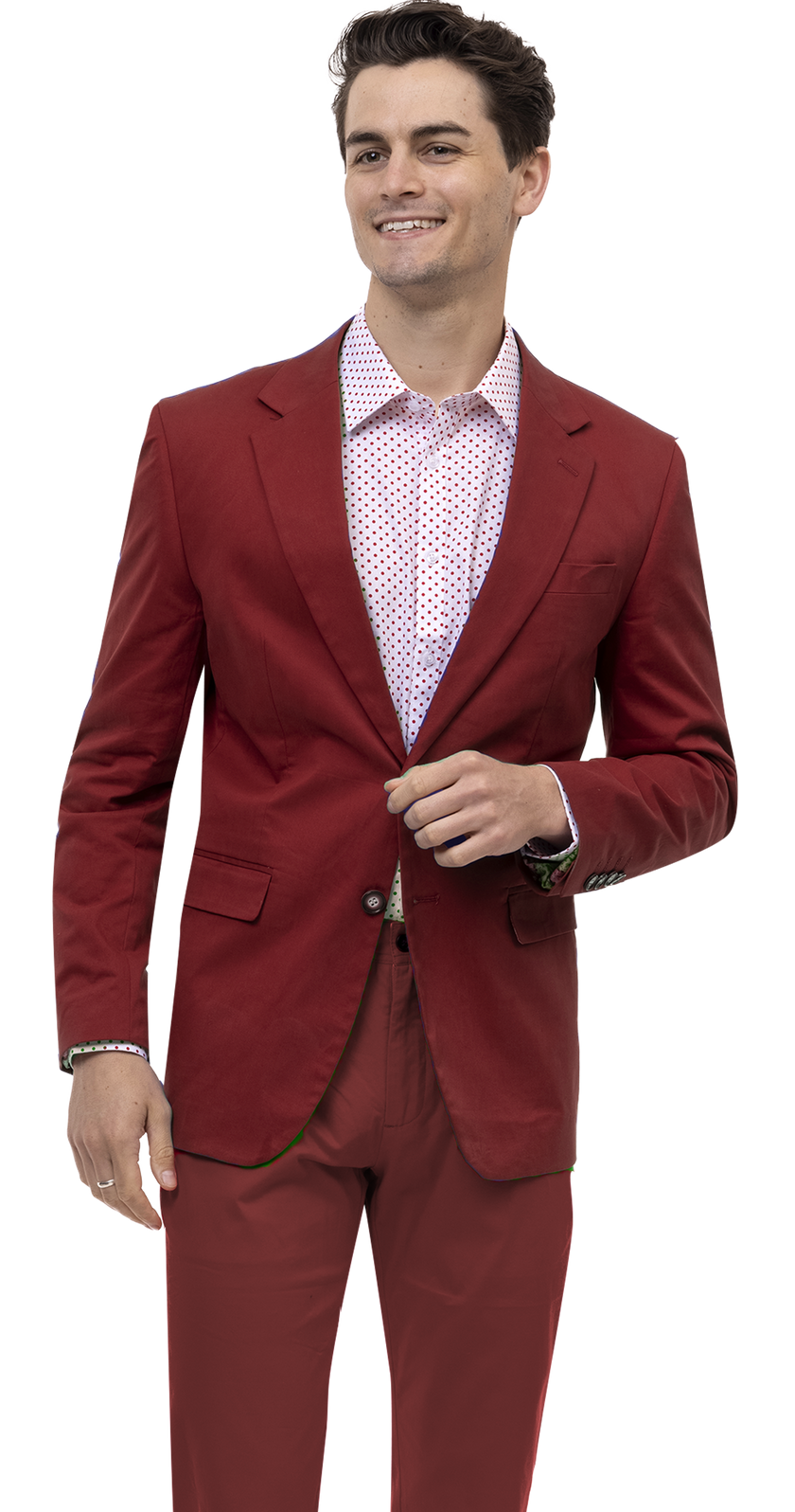 EJ Samuel Burgundy Solid Chino Blazer CHJ01