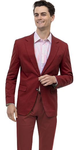 EJ Samuel Burgundy Solid Chino Blazer CHJ01