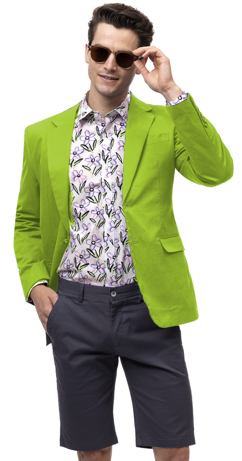 EJ Samuel Lime Solid Chino Blazer CHJ01