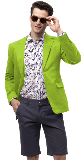 EJ Samuel Lime Solid Chino Blazer CHJ01