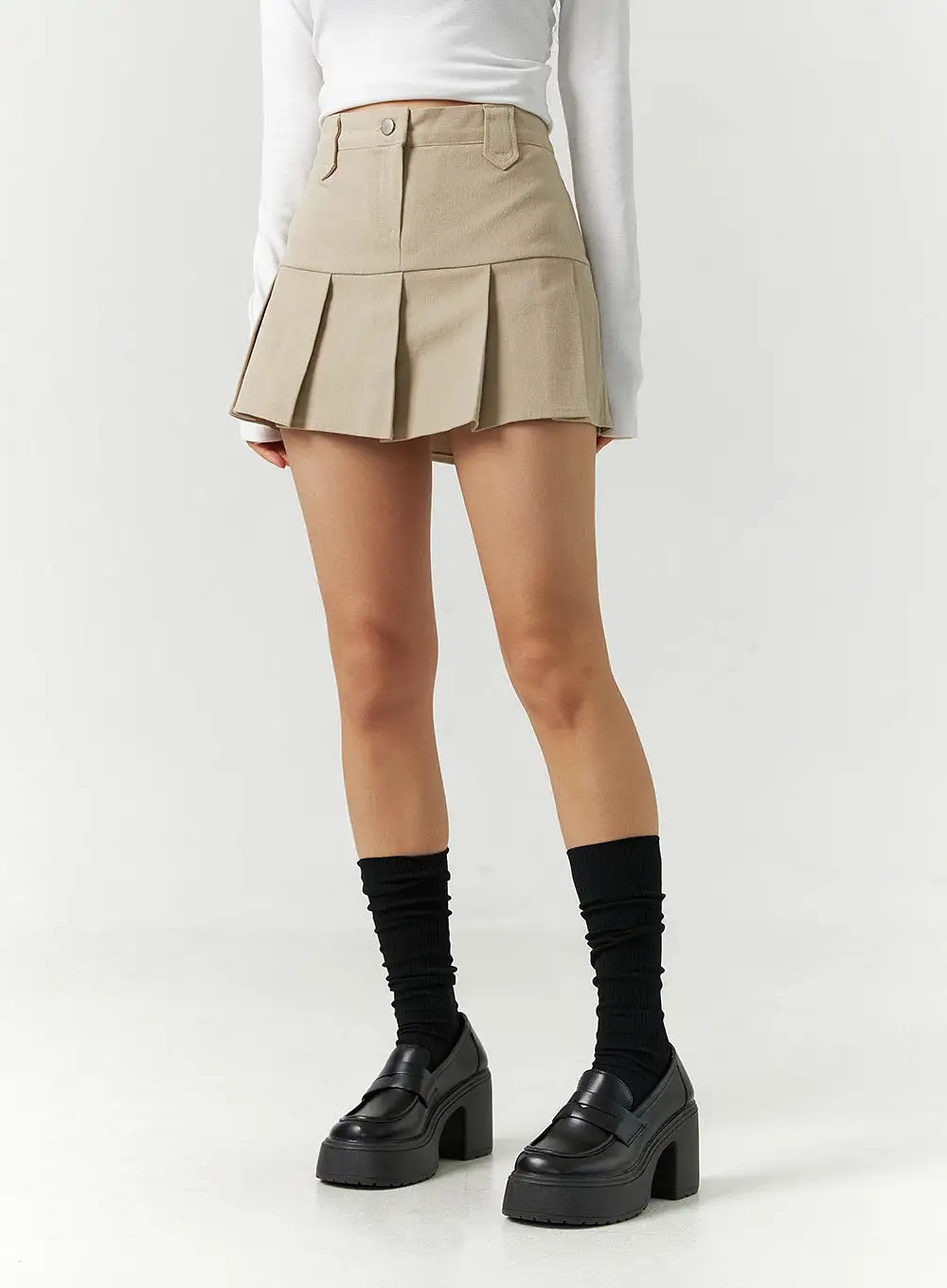 Fleece Pleated Mini Skirt CD301